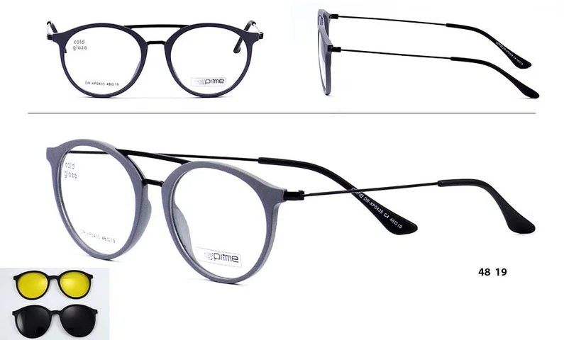 Rame XP 0435 c4 Prime clip-on pentru bărbați, negre și grafit
