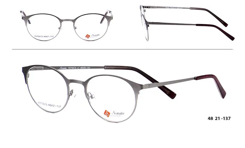 Ramă de ochelari YST 0615 c1 Sonata argintie, vedere frontală