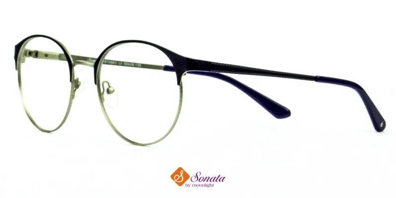 Rame de vedere pentru femei YST 0663 c3 Sonata, negre și argintii, vedere frontală