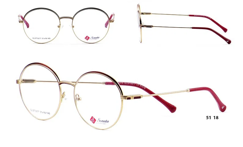 Rame de ochelari GLST 0677 c3 Sonata în nuanțe aur și roz, vedere frontală