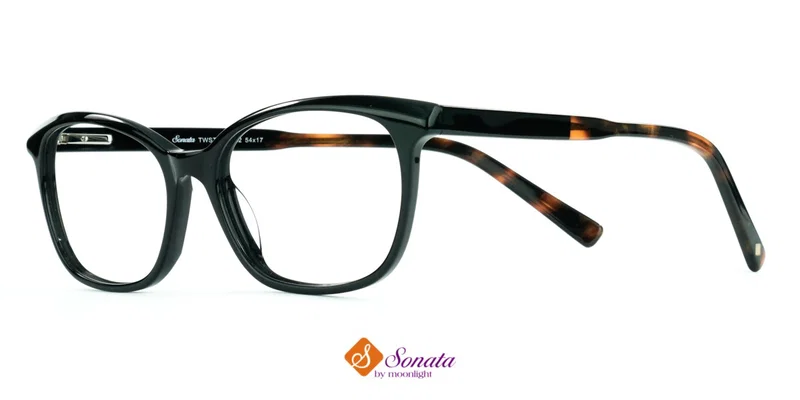 Ramă de ochelari TWST 1815 c2 Sonata negru și maro, vedere frontală