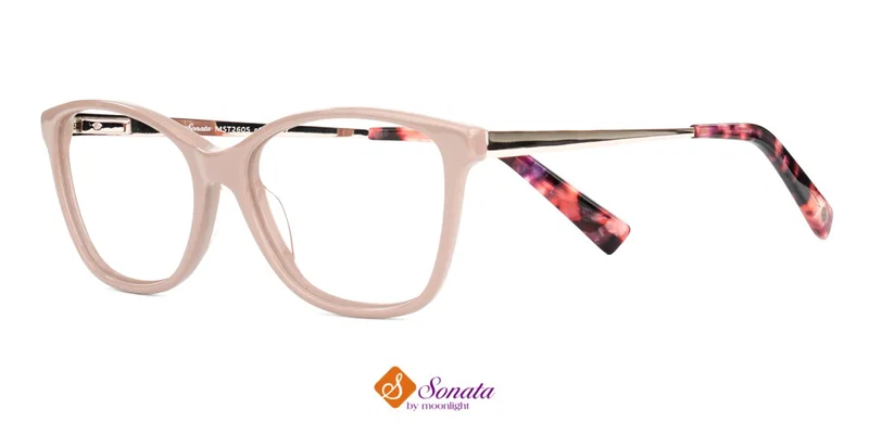 Ramă ochelari MST 2605 c1 Sonata pentru femei, bej și auriu, vedere frontală
