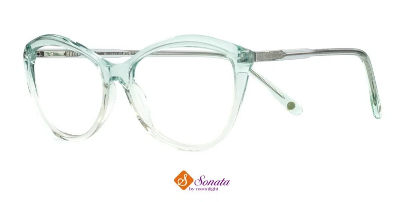 Ramă de ochelari MST 2612 c1 Sonata, transparent, argintiu și alb, vedere frontală