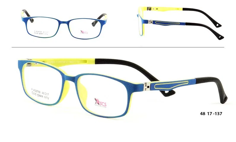 Ramă de ochelari copii F XS 8768 c7 Success albastru și galben, vedere frontală