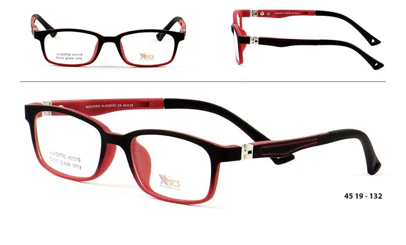Ramă de ochelari copii H XS 8792 c8 Success negru și roșu