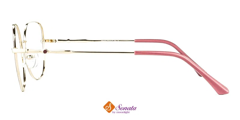Detaliu rame ochelari Sonata ST 0018 c2, culori auriu și violet
