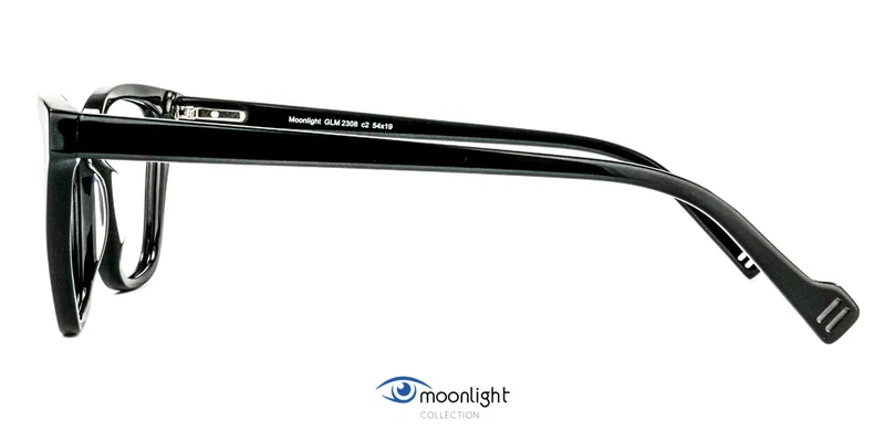Detaliu ramă de ochelari neagră GLM 2308 c2 Moonlight