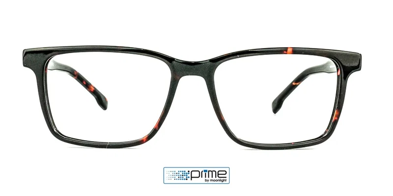 Detaliu rame de ochelari BLP 2439 c2 Prime, model negru și portocaliu