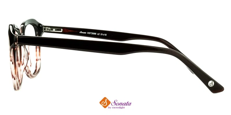 Detaliu ramă ochelari XST 2686 c2 Sonata maro și bordo