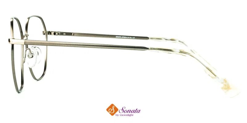 Detaliu ramă de ochelari Sonata ST 0034 c4, culori auriu și gunmetal