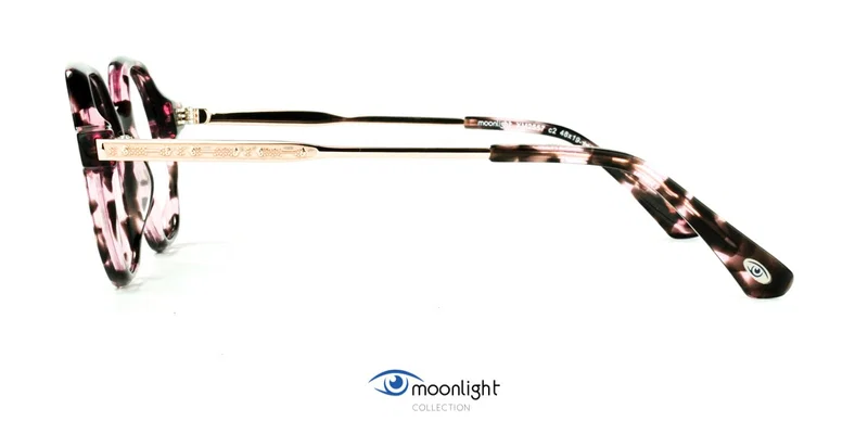 Detaliu rame de vedere XM 2557 c2 Moonlight în culorile negru și roz
