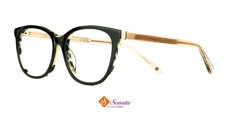 Ramă de ochelari XST 2800 c2 Sonata în negru și gri, vedere frontală