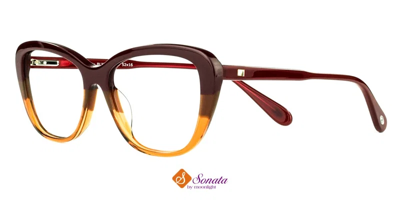 Ramă de ochelari BLM 2311 c3 Moonlight în nuanțe claret și portocaliu