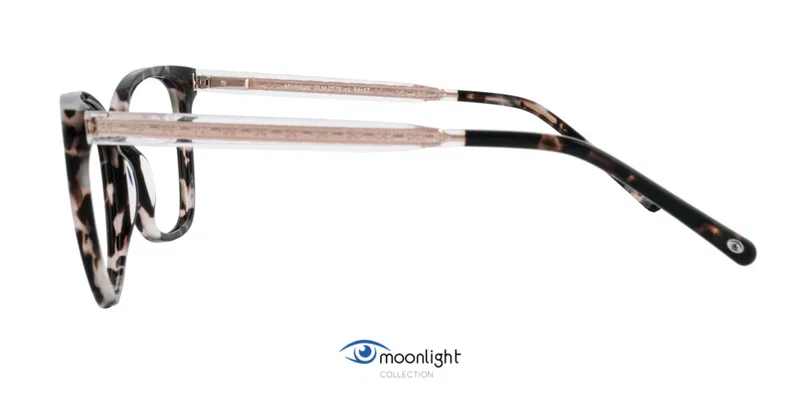 Detaliu rame de ochelari Moonlight GLM 2570 c1, în nuanțe maro și auriu