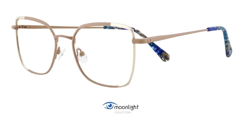 BIM 3378 c2 Moonlight ramă metalică bej și aurie, vedere frontală