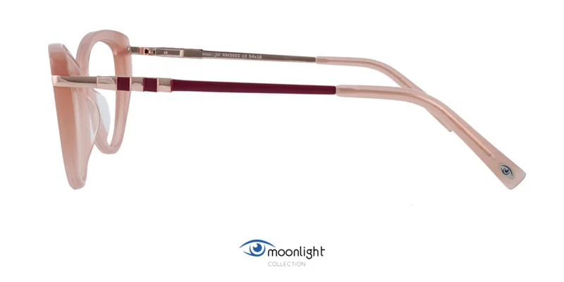 Detaliu ramă ochelari XM 3502 c2 Moonlight în nuanțe gold și rose