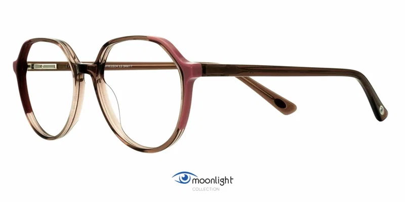 Ramă de ochelari TWM 3504 c3 Moonlight în nuanțe maro și roz, vedere frontală