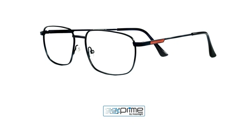 Ramă de ochelari P 0035 c1 Prime metalică, bleumarin și portocaliu, vedere frontală