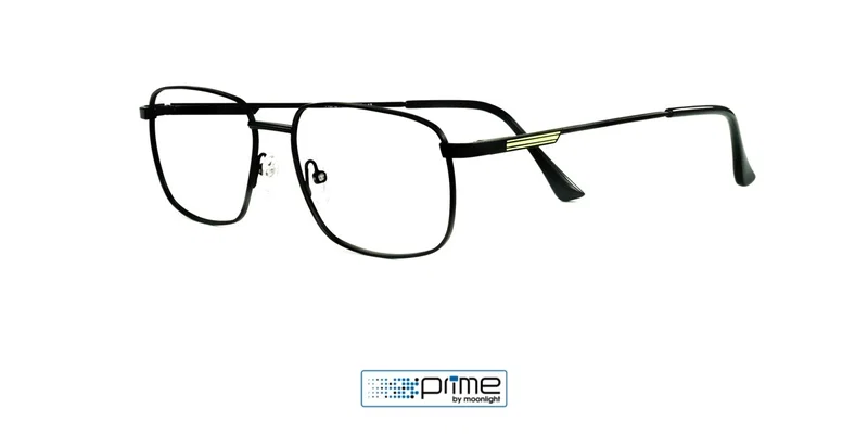 Ramă de ochelari Prime P 0035 c3 din metal, negru și galben, vedere frontală