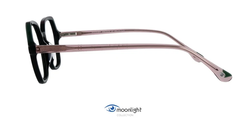Detaliu ramă ochelari XM 3508 c2 Moonlight, culori negru și verde