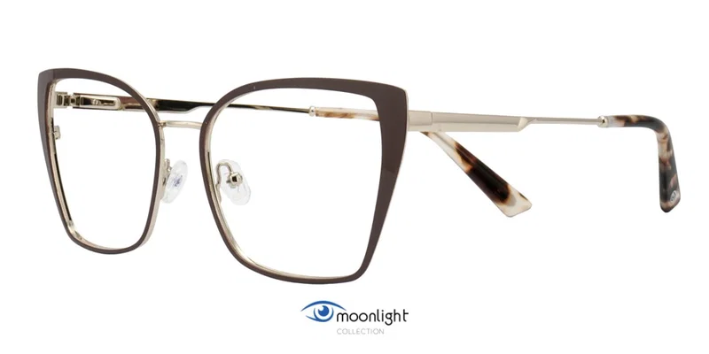 Ramă de ochelari BIM 3510 c2 Moonlight maro și aurie, vedere frontală