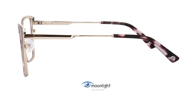 Detaliu ramă metalică BIM 3510 c3 Moonlight în nuanțe auriu și violet