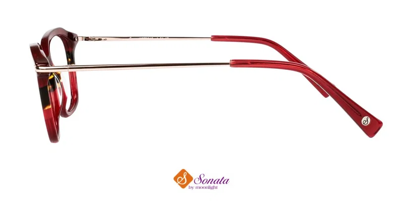 Ochelari XST 2812 c1 Sonata cu ramă integrală, claret și auriu