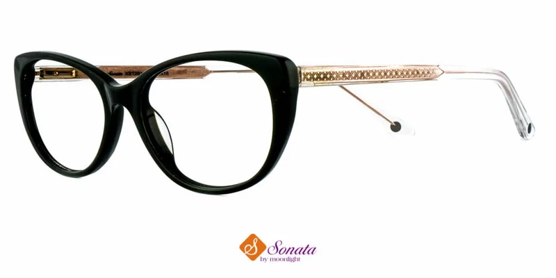 Ramă ochelari XST 2814 c1 Sonata auriu și verde vedere frontală