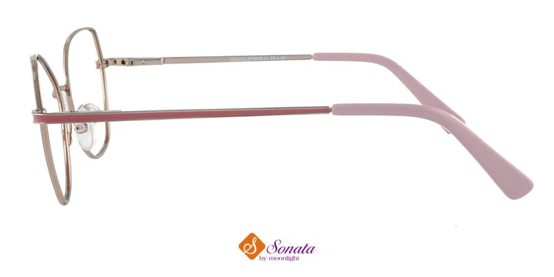 Detaliu ramă ochelari Sonata ST 0038 c1 în culori auriu și roz