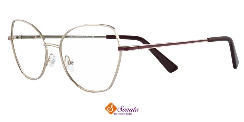 Ramă de ochelari pentru femei Sonata ST 0038 c3 maro și auriu, vedere frontală