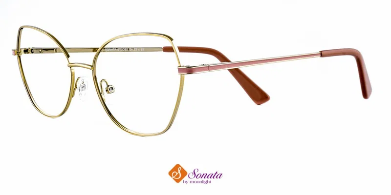Ramă de ochelari pentru femei ST 0038 c4 Sonata, auriu și portocaliu, vedere frontală