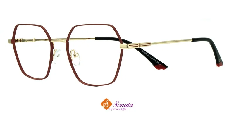 Rama de ochelari GLST 3516 c2 Sonata pentru femei, bordo și auriu, vedere frontală