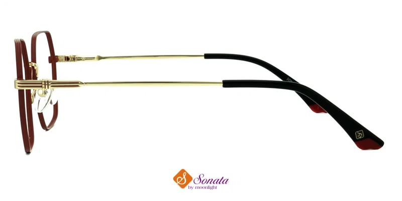 Ochelari GLST 3516 c2 Sonata în culorile bordo și auriu, detaliu ramă