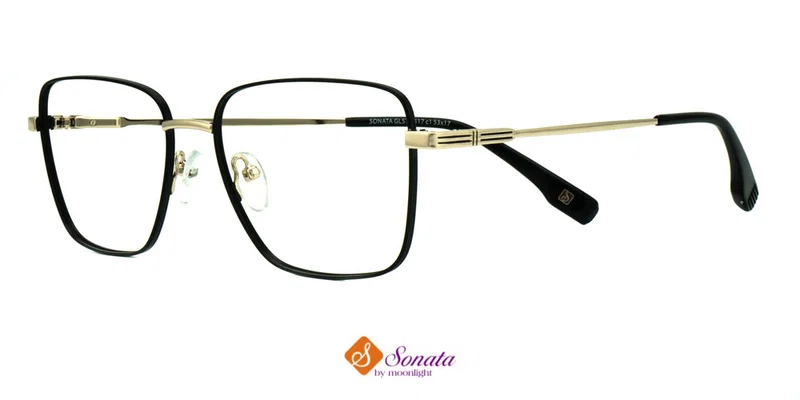 Rame de ochelari GLST 3517 c1 Sonata, vedere frontală, negru și auriu