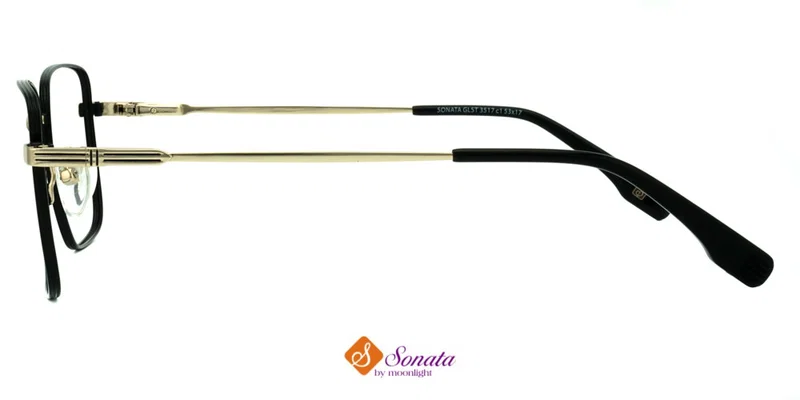 Rama de ochelari Sonata GLST 3517 c1, detaliu în combinație negru-auriu