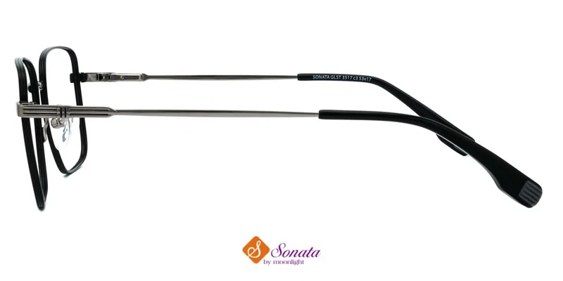 Rama pentru femei GLST 3517 c3 Sonata, detaliu cromatic negru și argintiu