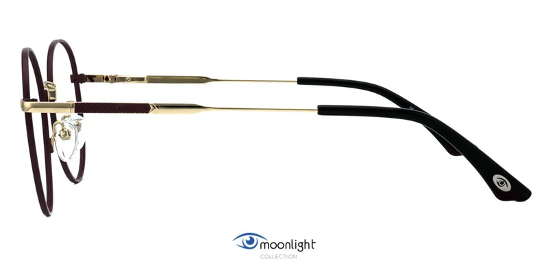 Detaliu ramă de ochelari GLM 3518 c2 Moonlight în nuanțe maro și auriu