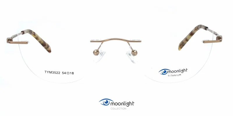 Vedere frontală a ramei TYM 3522 c3 Moonlight din titan