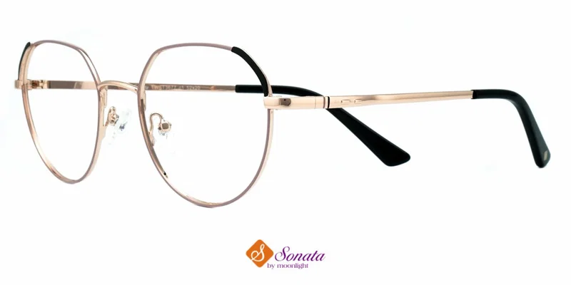 Ramă de ochelari TWST 3677 c1 Sonata negru și roz, vedere frontală