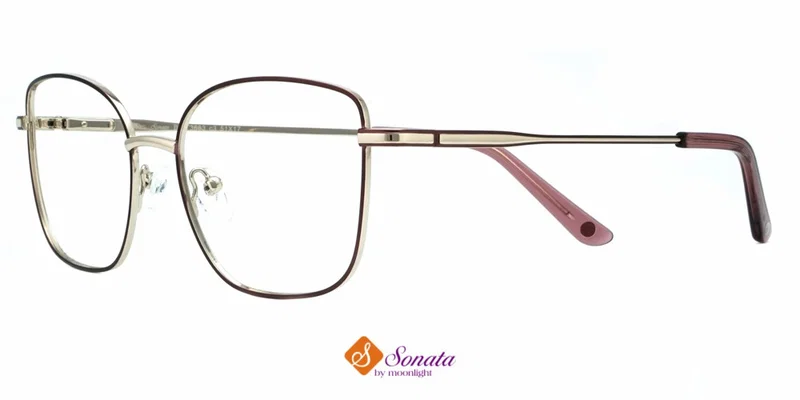 Ramă de ochelari BIST 3683 c3 Sonata pentru femei, metalică, claret și auriu