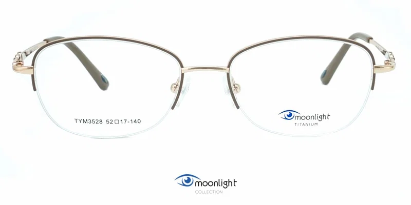 Montură semi-ramă din titan TYM 3528 c3 Moonlight, detaliu lateral