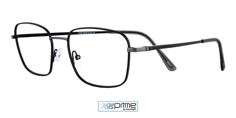 Ramă de ochelari P 0056 c2 Prime negru și argintiu, vedere frontală