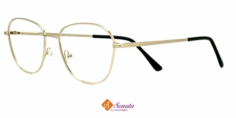 Rame de ochelari ST 0061 c1 Sonata negre și aurii, vedere frontală