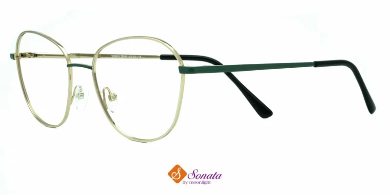 Ramă de ochelari ST 0061 c2 Sonata aurie și verde, vedere frontală
