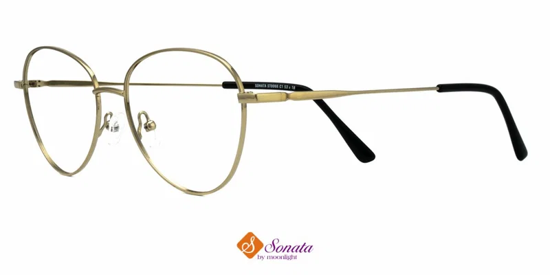 Rama de ochelari ST 0066 c1 Sonata în negru și auriu, vedere frontală