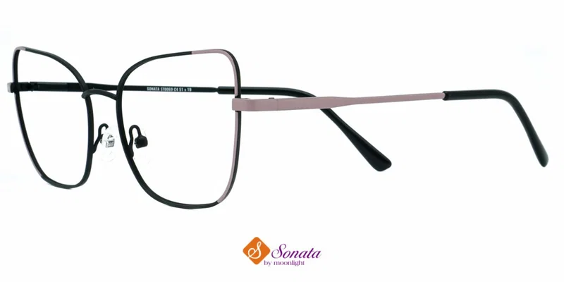 Ramă de ochelari ST 0069 c4 Sonata, metalică, auriu și roz, vedere frontală