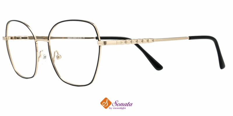 Rame de ochelari ST 0072 c3 Sonata negru și auriu, vedere frontală