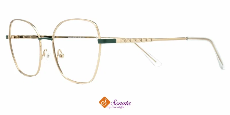 Ramă de ochelari pentru femei ST 0072 c4 Sonata, auriu și verde, vedere frontală