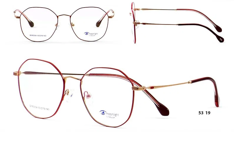 Rama de ochelari DIM 0334 c2 Moonlight în culorile auriu și roșu