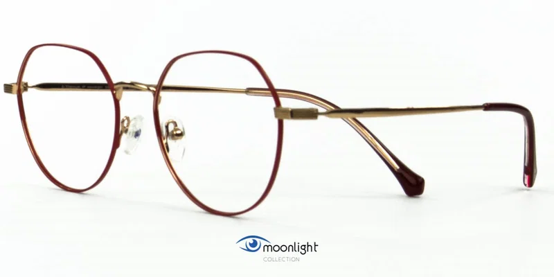 Rame de ochelari DIM 0336 c2 Moonlight din titan, auriu și roșu, vedere frontală